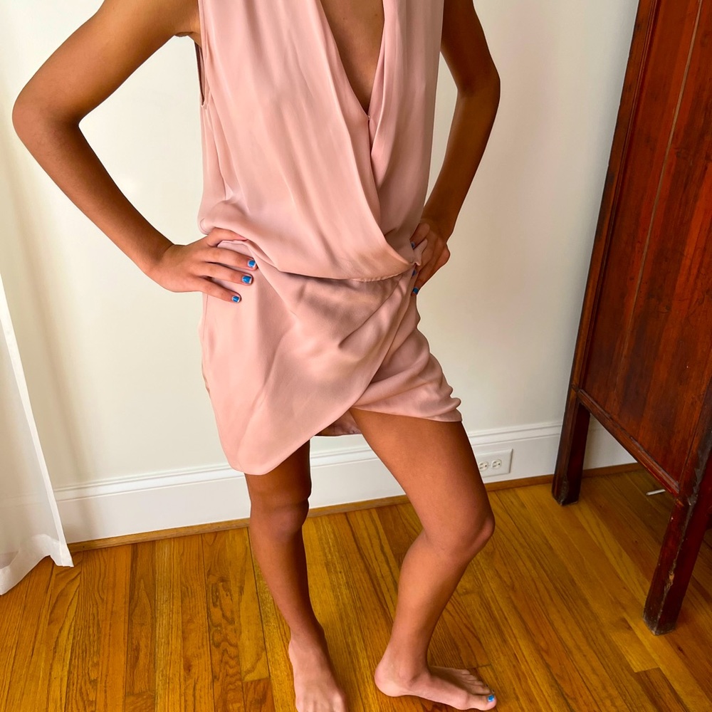 Light pink /blush colored silk dress .Barely worn , in excellent condition